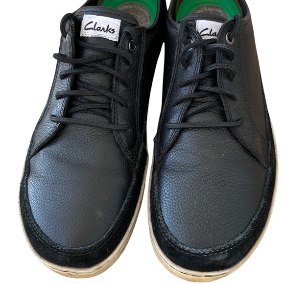 Clarks Collection Mens Sz 9.5 Sneakers Shoes Leather Black Casual Comfort - Picture 4 of 10